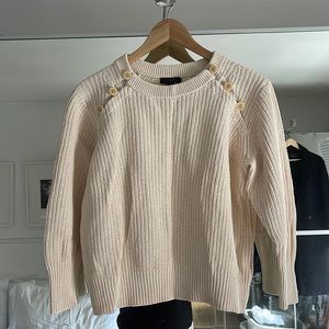 Used J.crew Textured cotton sweater with anchor buttons in ecru